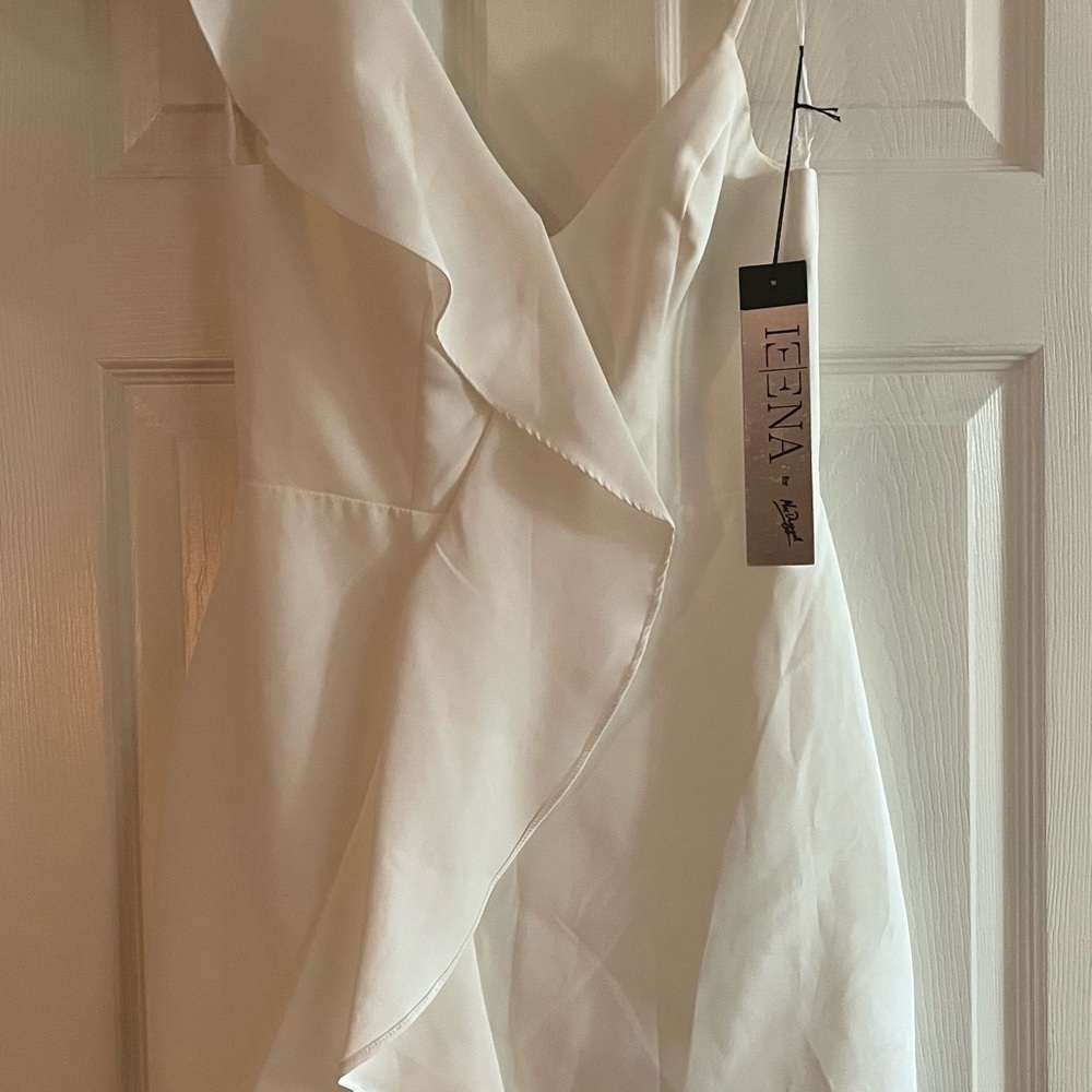 Mac Duggal/ IEENA #70161 NWT Asymmetrical Ruffle Cocktail Mini Dress Size 2 - Picture 3 of 9